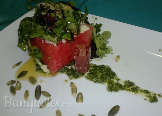 Baci de sandia y pesto