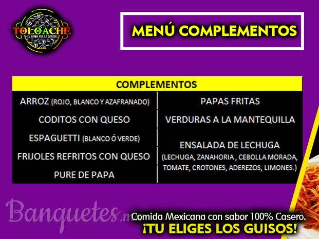 Menú Complementos